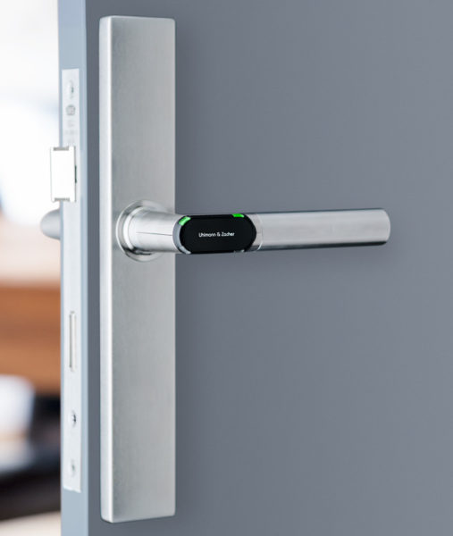 Door ajar showing wireless door lock full handle version 