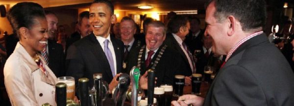 Ollie Hayes pub with President Barack Obama and First Lady Michelle Obama
