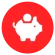 Budget piggy bank icon