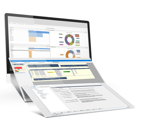 desktop showing several T&A dashboards