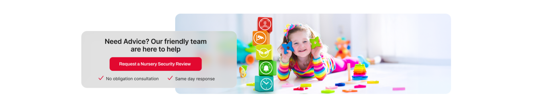 A little girl lying on the floor surrounded by building blocks and toys