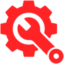 Red spanner and cog icon