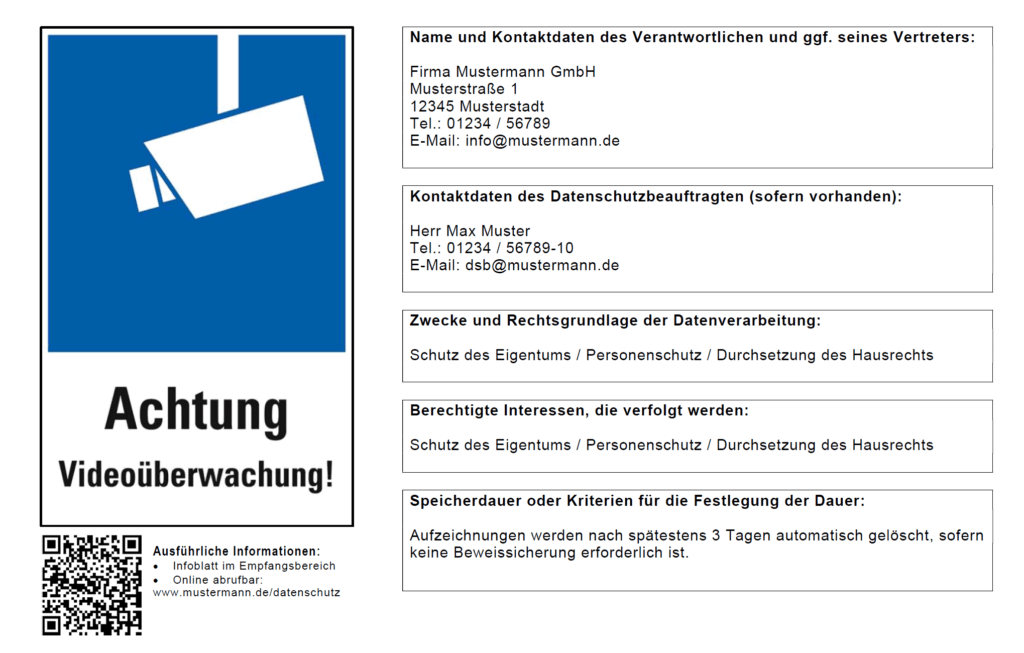 Achtung Videoüberwachung Schild